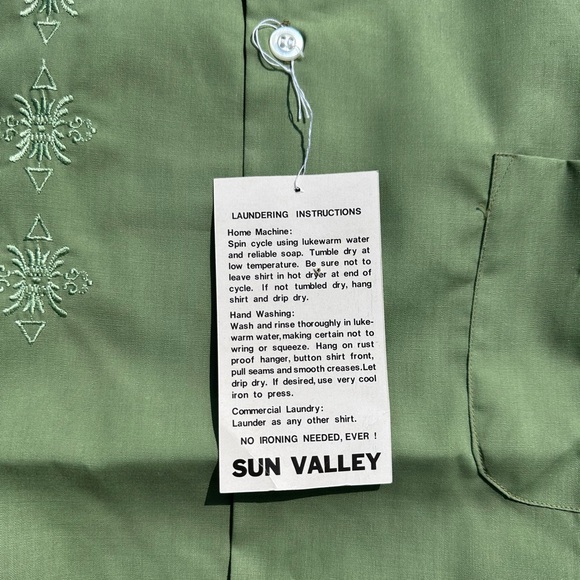 Vintage 1960s 70s Matt Andrews Mens Permanent Press Shirt Button Up embroidered - Picture 3 of 8